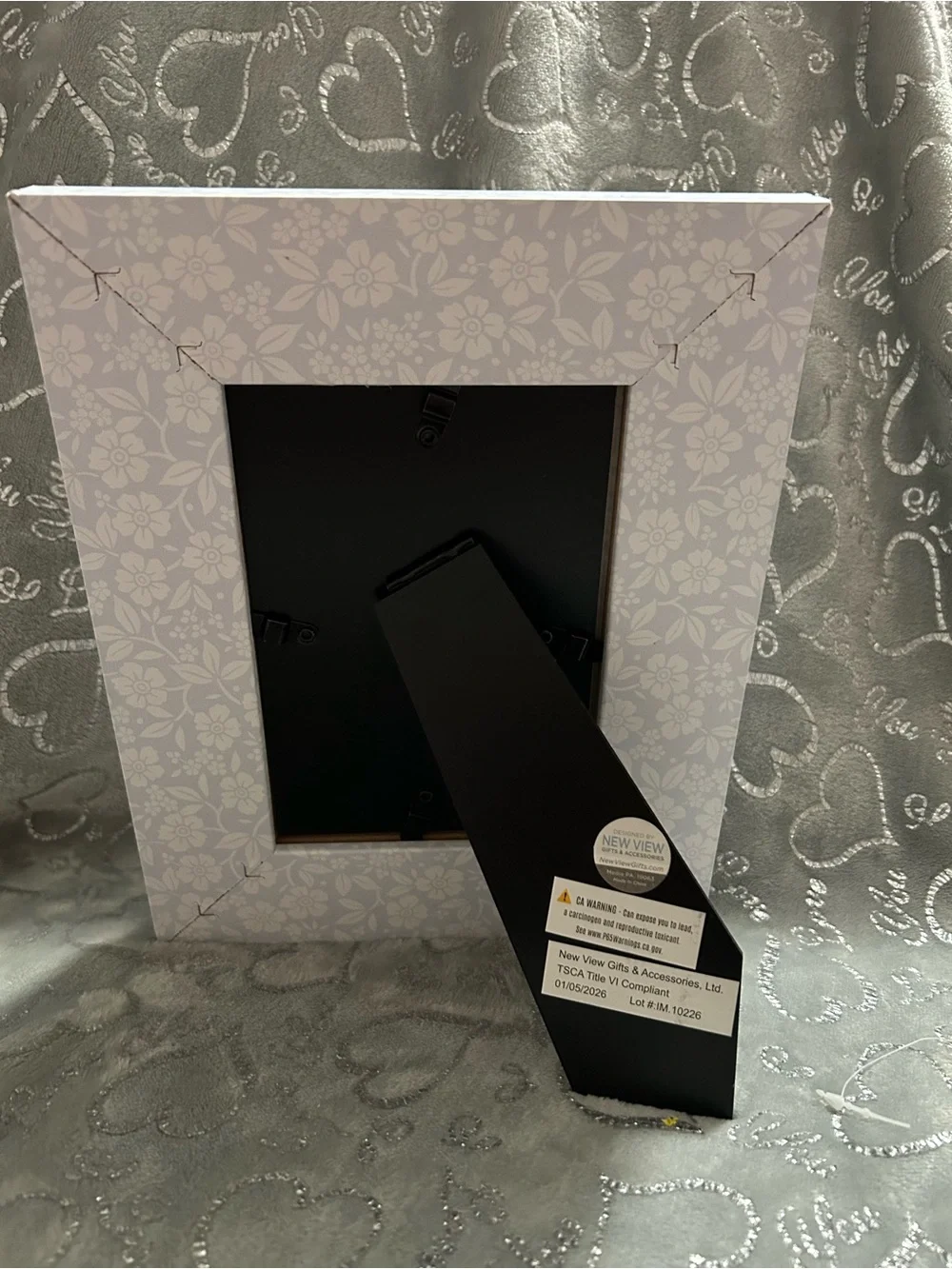 NWT New View Gifts, Pastel Blue, Floral 4x6”, Resin Picture Frame
